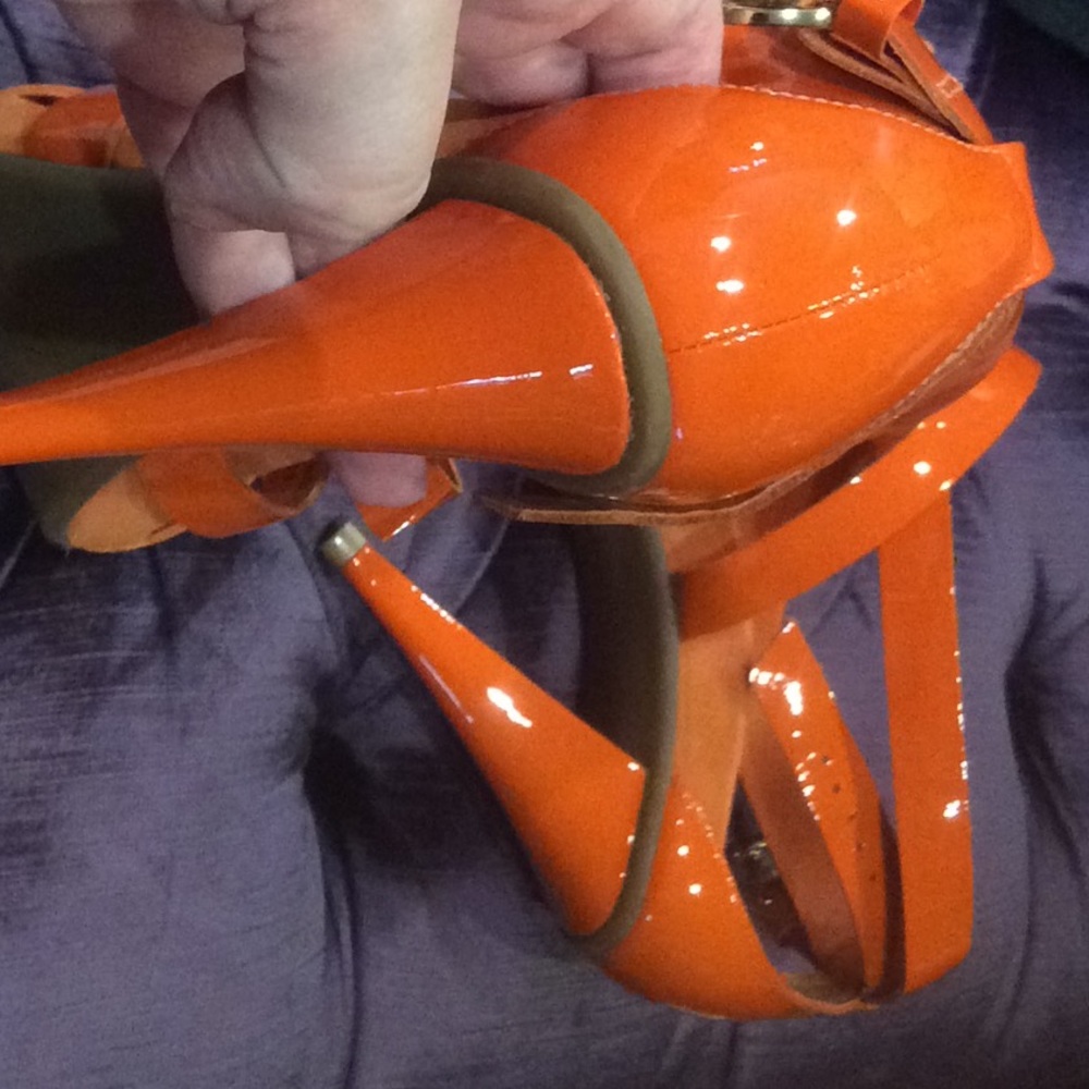 KORS Michael Kors orange strappy sandals - Picture 7 of 8
